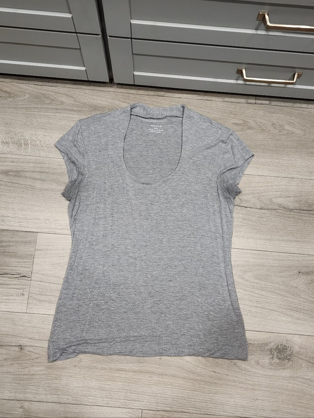 GRACE Basics Double Layer Gray Top - Soft Rayon Blend